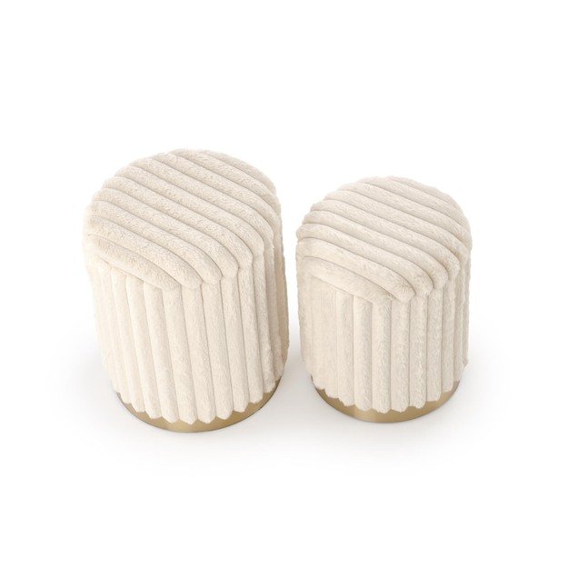FIDO set of two stools: color: cream / gold 6