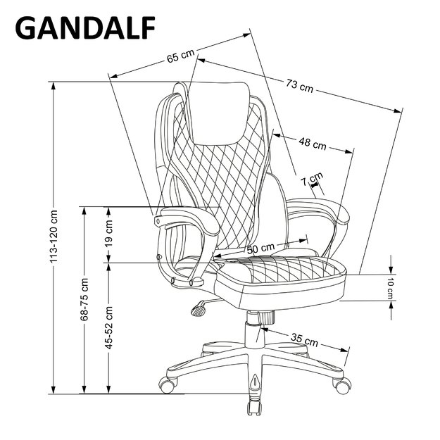 GANDALF chair, black / grey 10