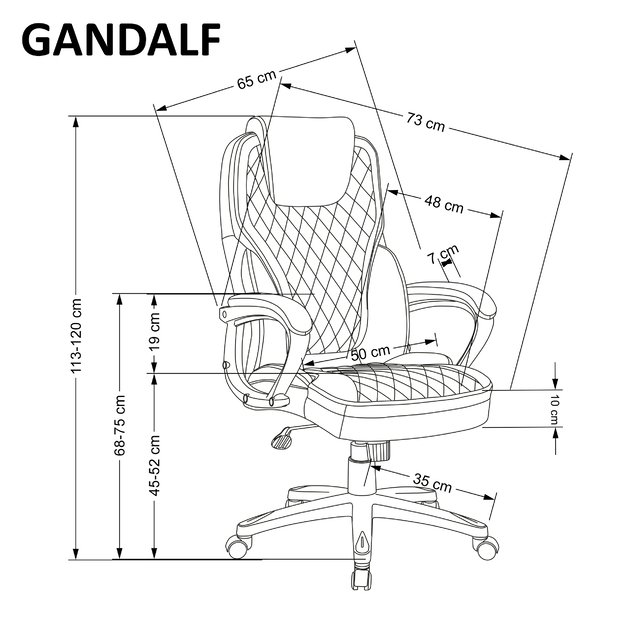 GANDALF chair, black / grey 3
