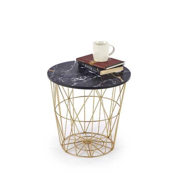 HARISSA_G coffee table, gold / black marble