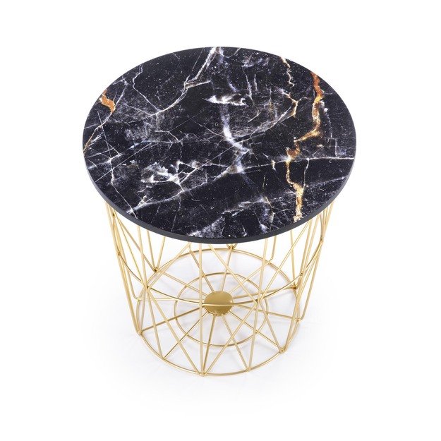 HARISSA_G coffee table, gold / black marble 8