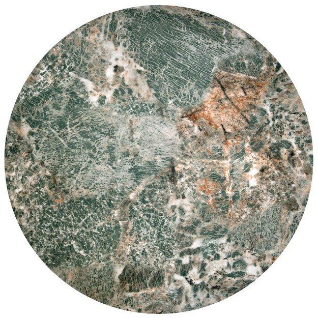 INES  set of two coffee tables, green marble / black 10