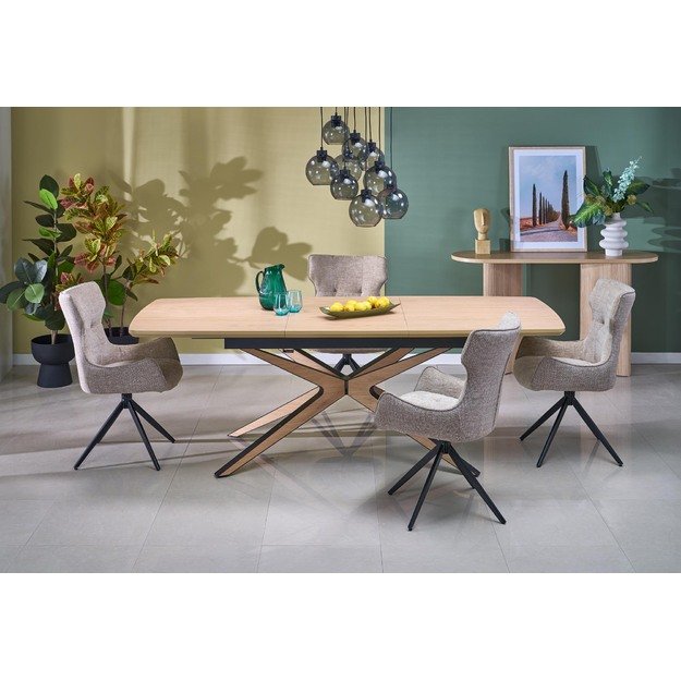 JAMES extension table, natural / black 12
