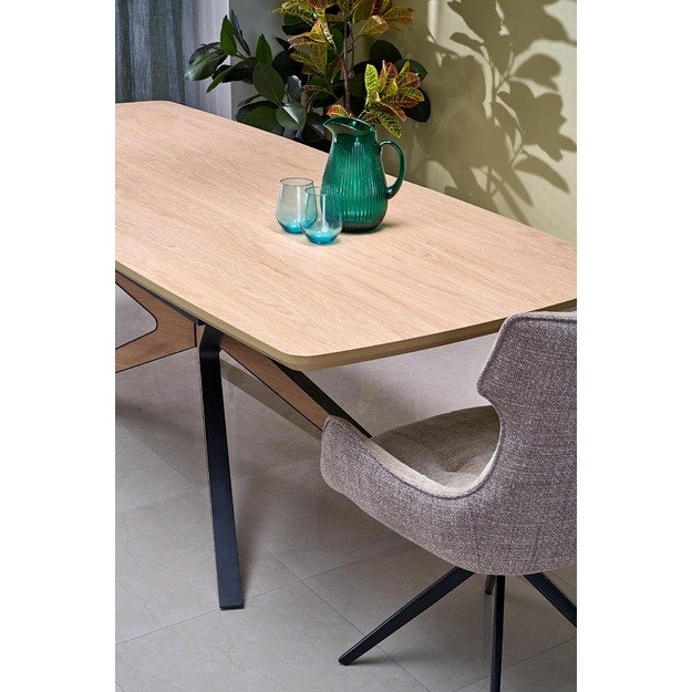 JAMES extension table, natural / black 15