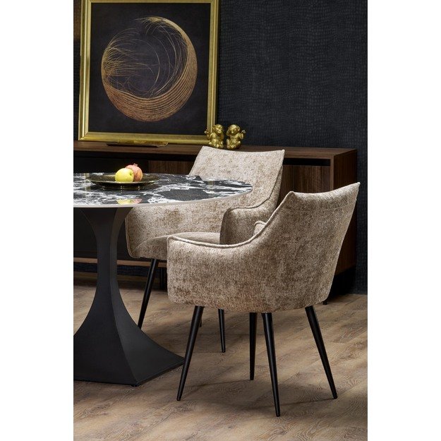 MANUEL round table, black marble / black 16