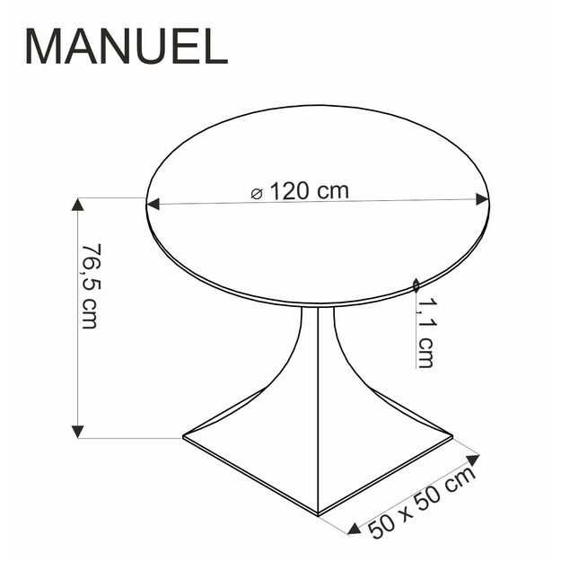 MANUEL round table, black marble / black 14