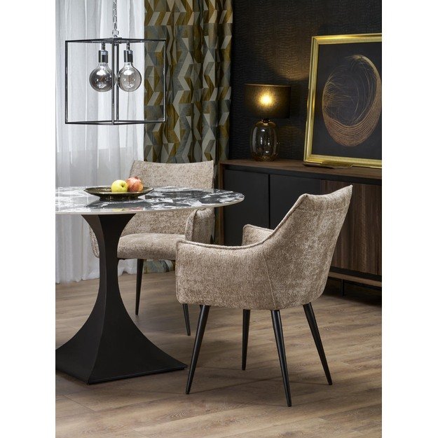 MANUEL round table, black marble / black 17