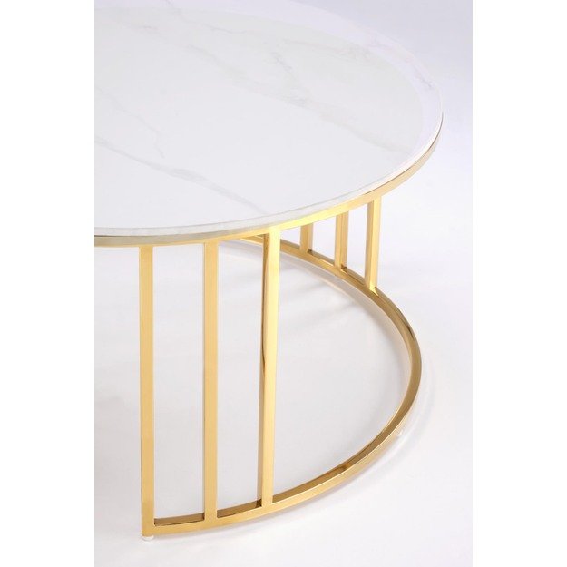 MERCURY 3 set of 2 c. tables, white marble / gold 19