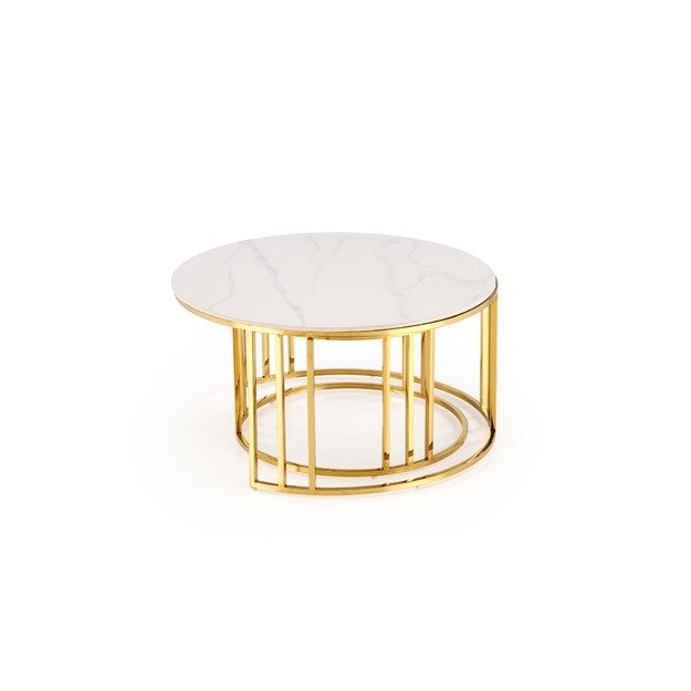 MERCURY 3 set of 2 c. tables, white marble / gold 12