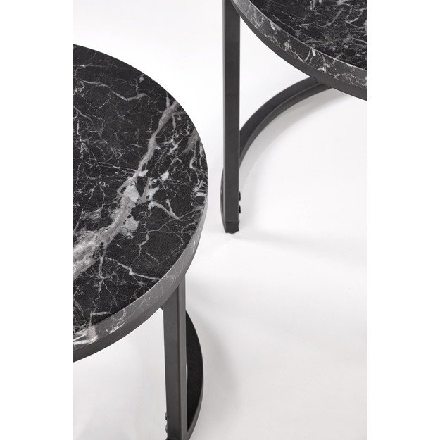 OREO set of two c. tables - black marble / black 13