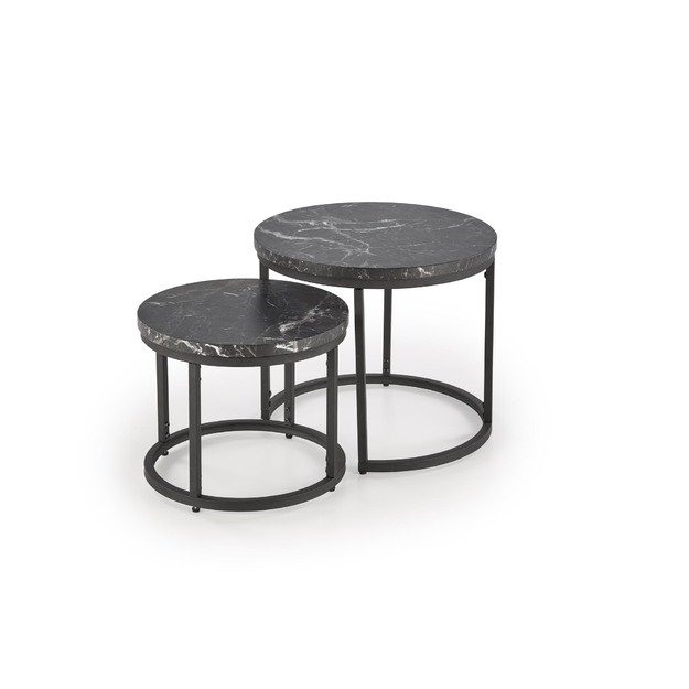 OREO set of two c. tables - black marble / black 8