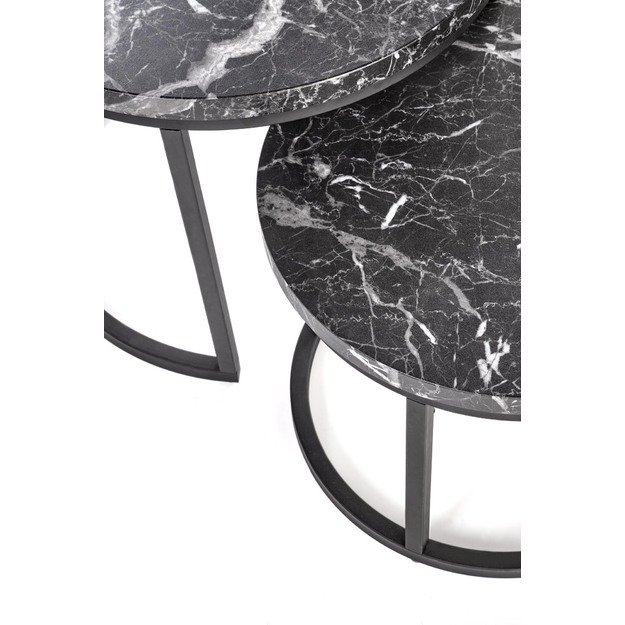 OREO set of two c. tables - black marble / black 17