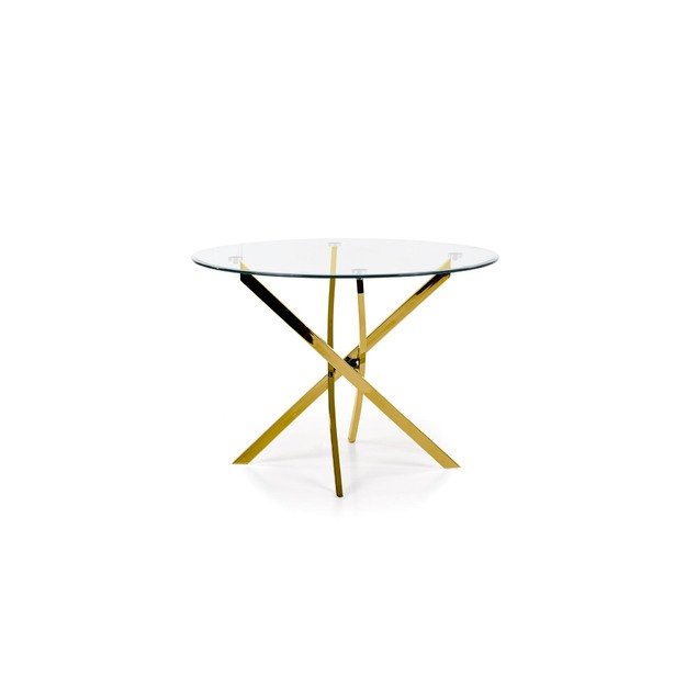 RAYMOND table, color: glass - transparent, legs - gold 23