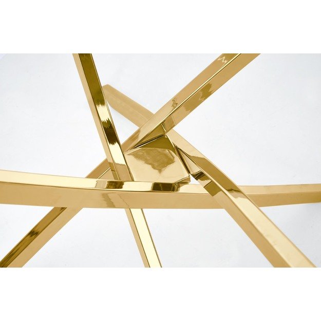 RAYMOND table, color: glass - transparent, legs - gold 15
