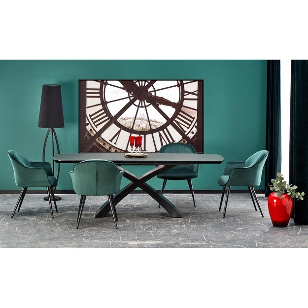 SILVESTRO table dark grey, leg black 19