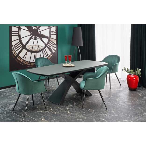 SILVESTRO table dark grey, leg black 8