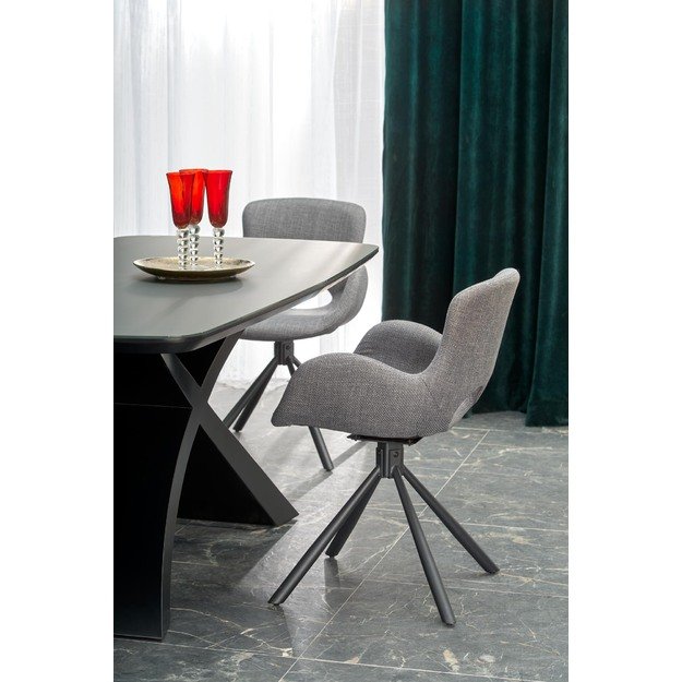 SILVESTRO table dark grey, leg black 6