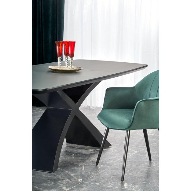 SILVESTRO table dark grey, leg black 18