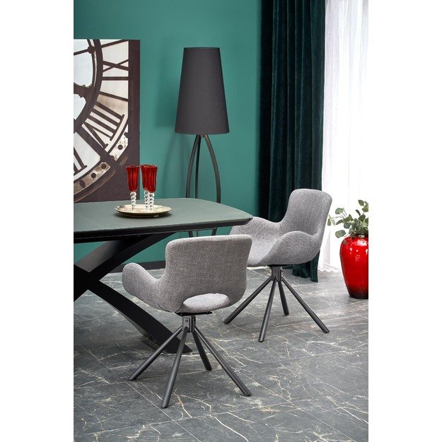 SILVESTRO table dark grey, leg black 20