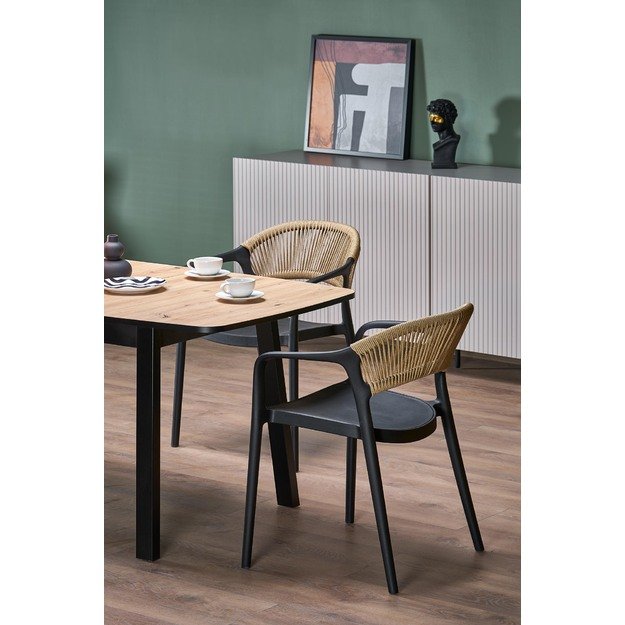 BARRIL extension table, color: artisan oak / black 13