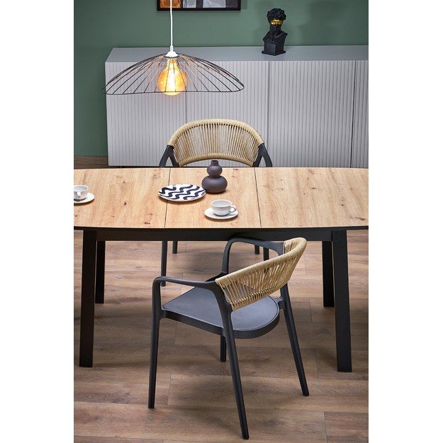BARRIL extension table, color: artisan oak / black 12