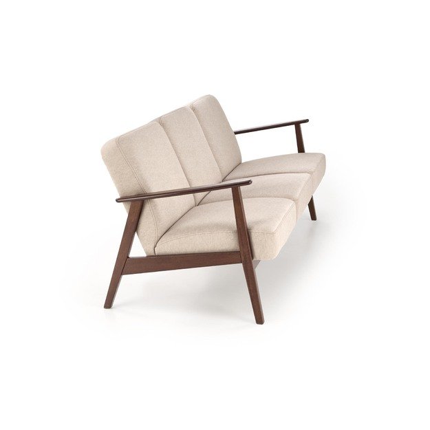 MILANO 3S sofa,  beige CASTEL#15 / dark walnut 16