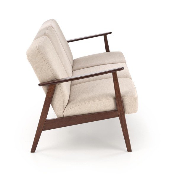 MILANO 3S sofa,  beige CASTEL#15 / dark walnut 15