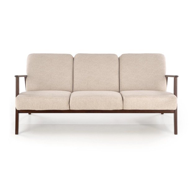 MILANO 3S sofa,  beige CASTEL#15 / dark walnut 9