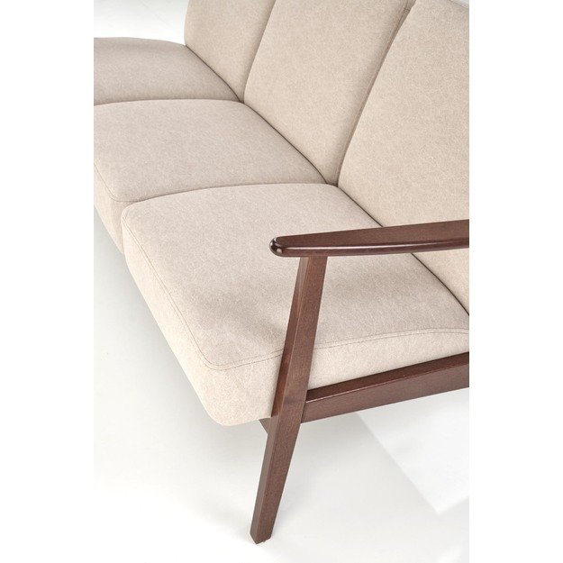 MILANO 3S sofa,  beige CASTEL#15 / dark walnut 17