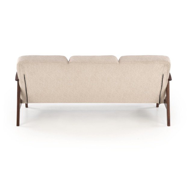 MILANO 3S sofa,  beige CASTEL#15 / dark walnut 22