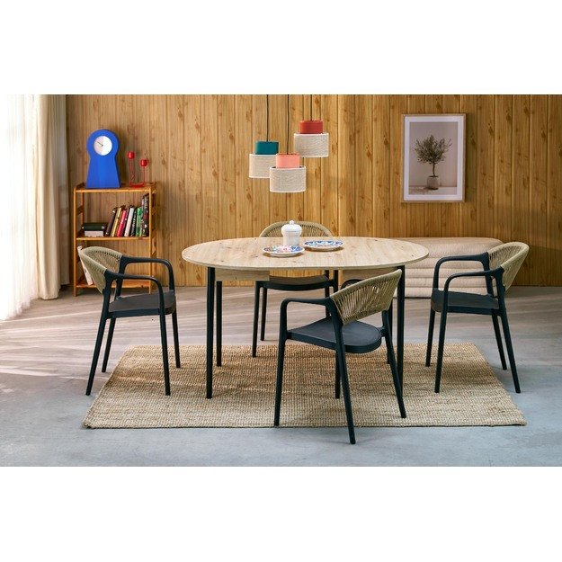 PIVOT extension table top - artisan oak, legs - black 16