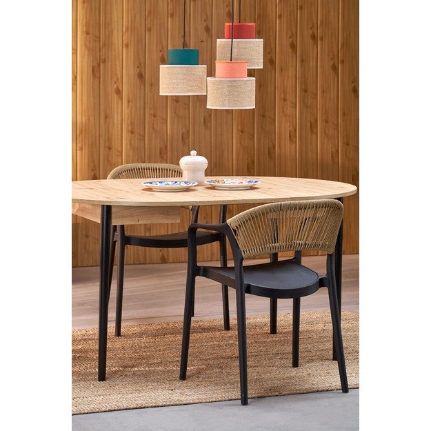 PIVOT extension table top - artisan oak, legs - black 18