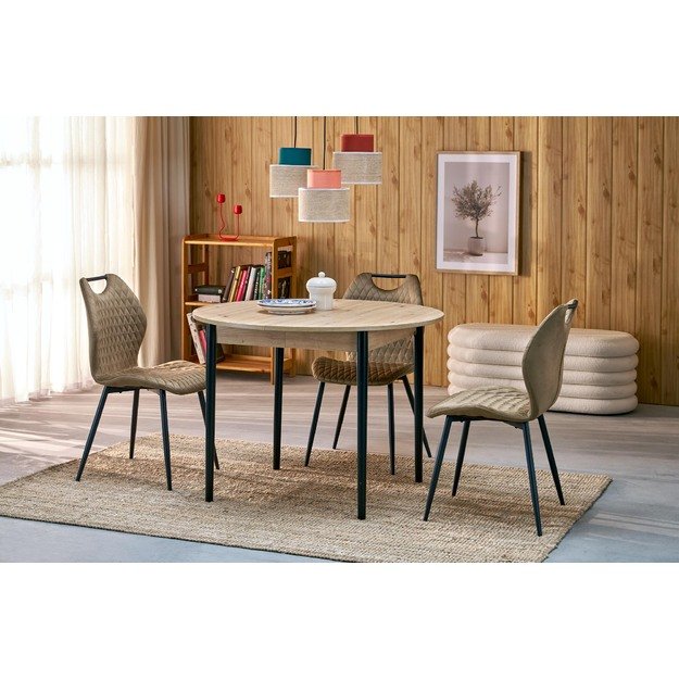 PIVOT extension table top - artisan oak, legs - black