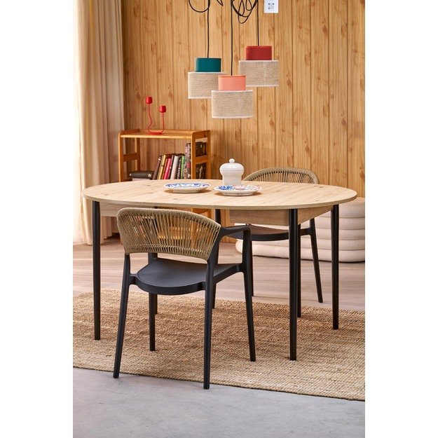 PIVOT extension table top - artisan oak, legs - black 19