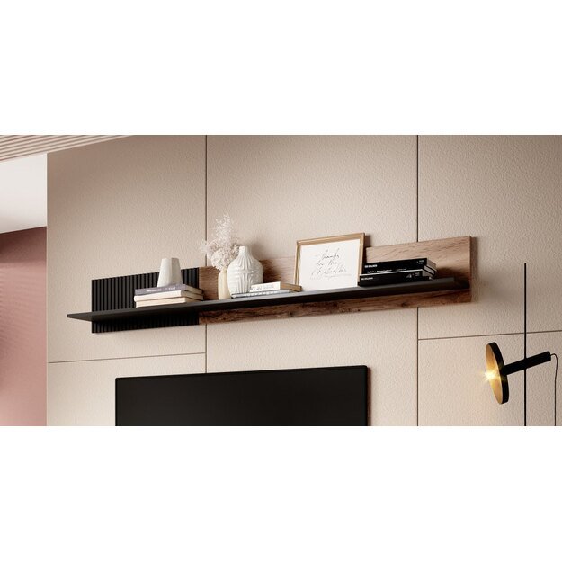 RANDOM P-2 hanging shelf, color: wotan oak/black 2