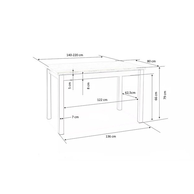TIAGO 2 extension table white / white 1