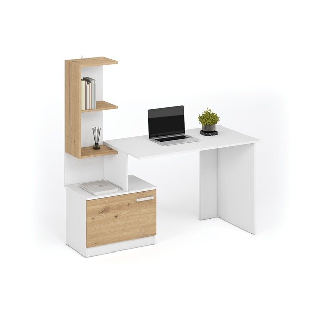 MISO desk, white / artisan oak 1