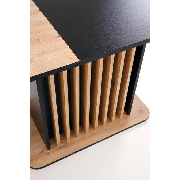 WILSON extension table, top - artisan oak / black, legs - artisan oak / black 15