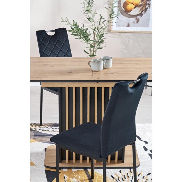 WILSON extension table, top - artisan oak / black, legs - artisan oak / black 13