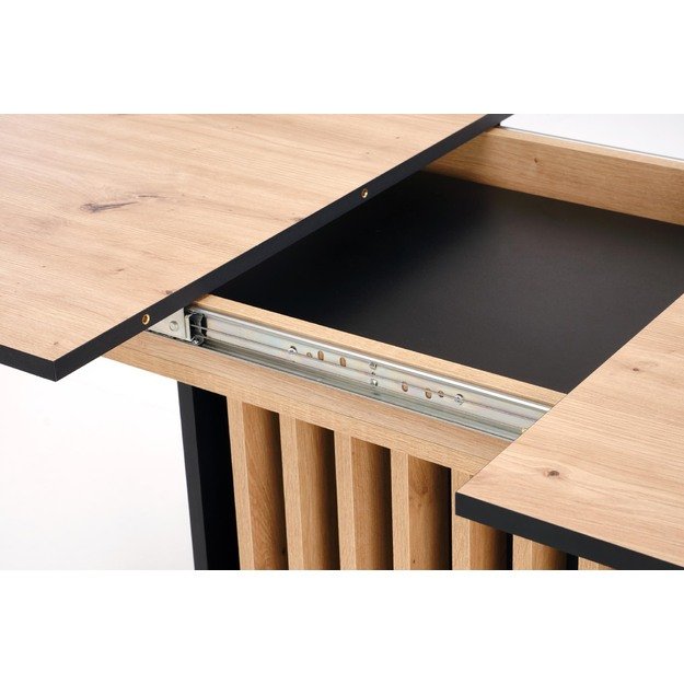 WILSON extension table, top - artisan oak / black, legs - artisan oak / black 1