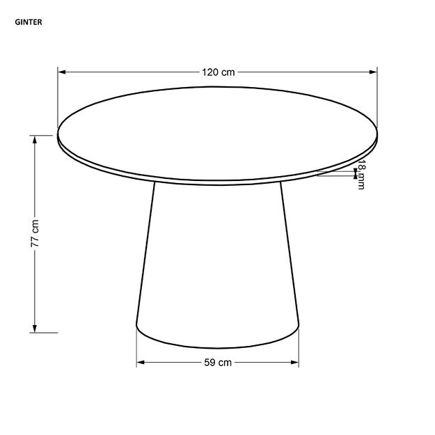 GINTER round table, black 16