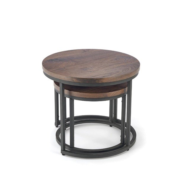 OREO set of two coffee tables, walnut / black 1