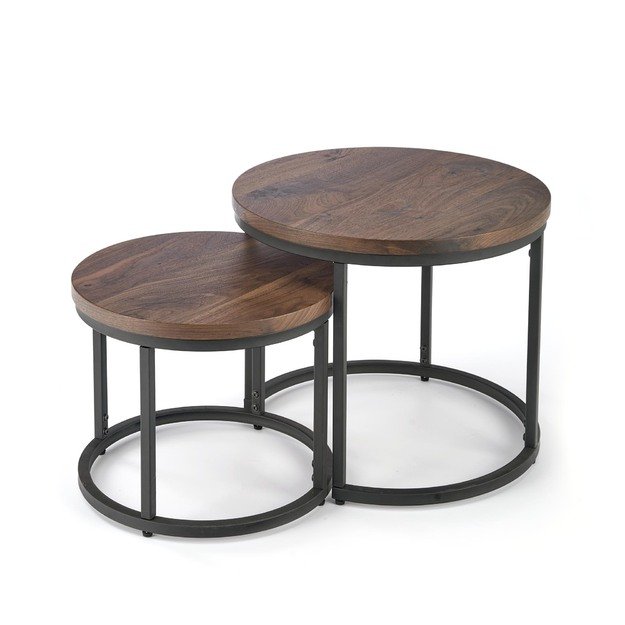 OREO set of two coffee tables, walnut / black 12