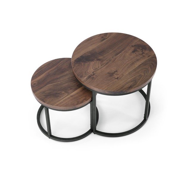 OREO set of two coffee tables, walnut / black 10