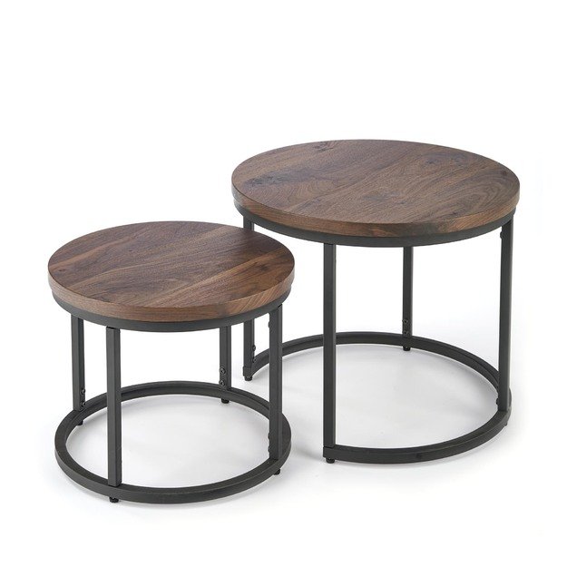OREO set of two coffee tables, walnut / black 13