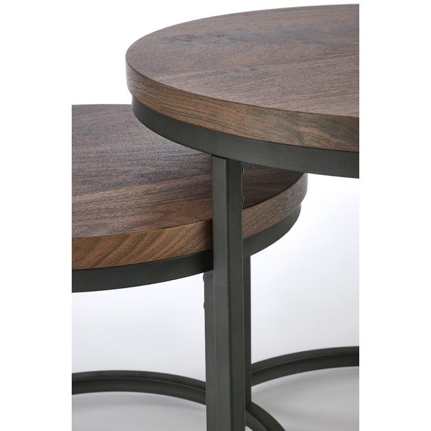 OREO set of two coffee tables, walnut / black 15