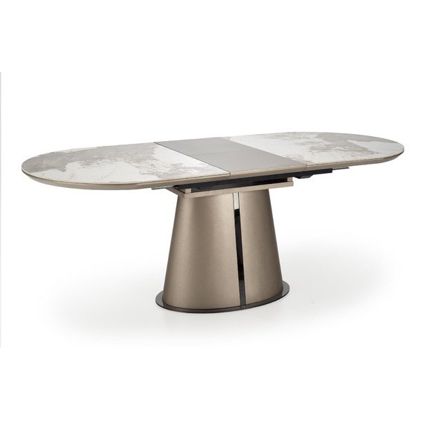 ROBINSON extension table, beige marble / cappuccino / black 23
