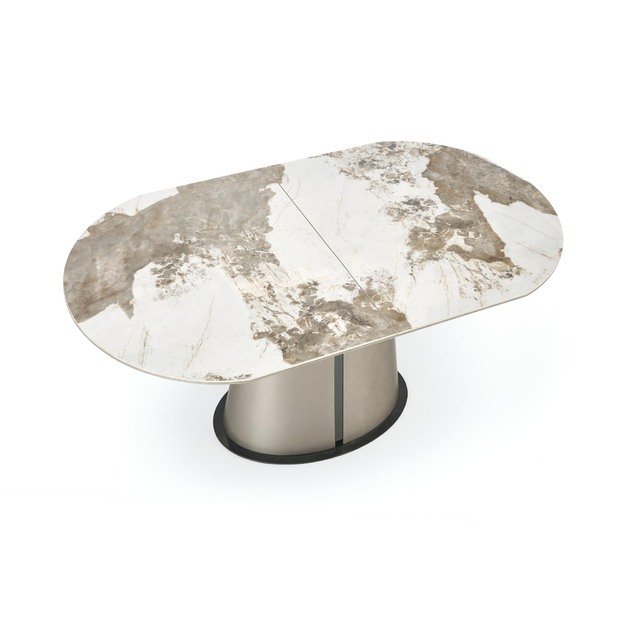 ROBINSON extension table, beige marble / cappuccino / black 24