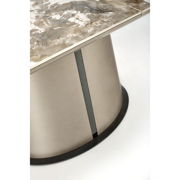ROBINSON extension table, beige marble / cappuccino / black 2