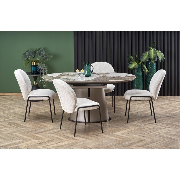 ROBINSON extension table, beige marble / cappuccino / black 29